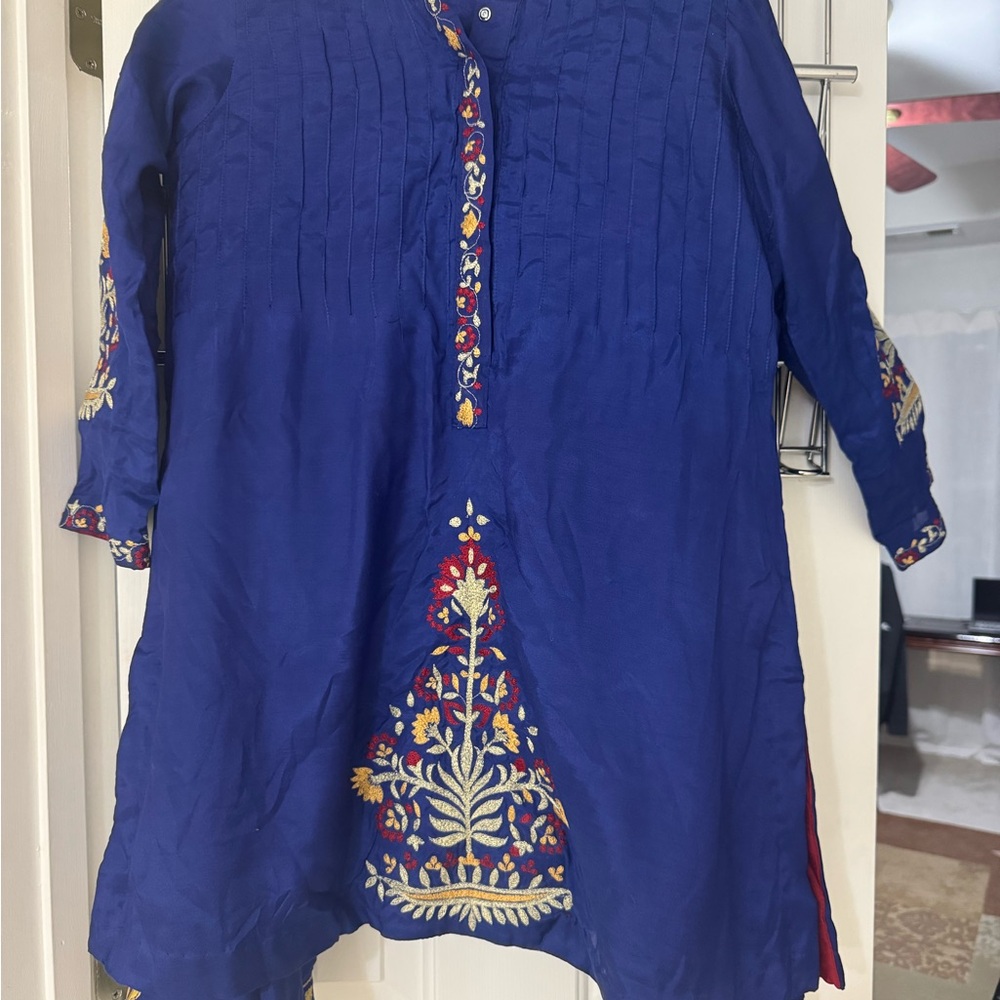 Embroidered Blue Tunic